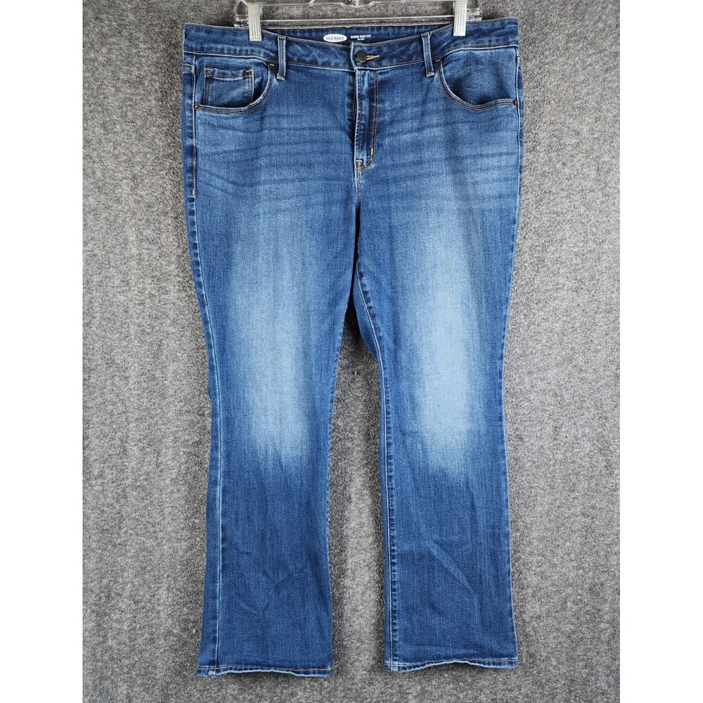 Old Navy Jeans Womens 16S Kicker Boot-Cut Blue Mid-Rise Stretch EUC